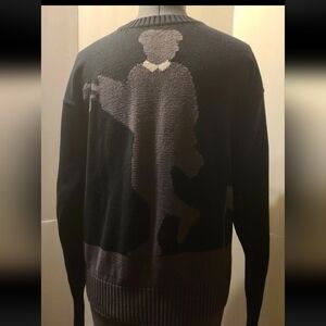 VTG SLAZENGER M SWEATER NWOT V-NECK GOLF MASTERS BLACK GREY PROFILE GOLFER NEW